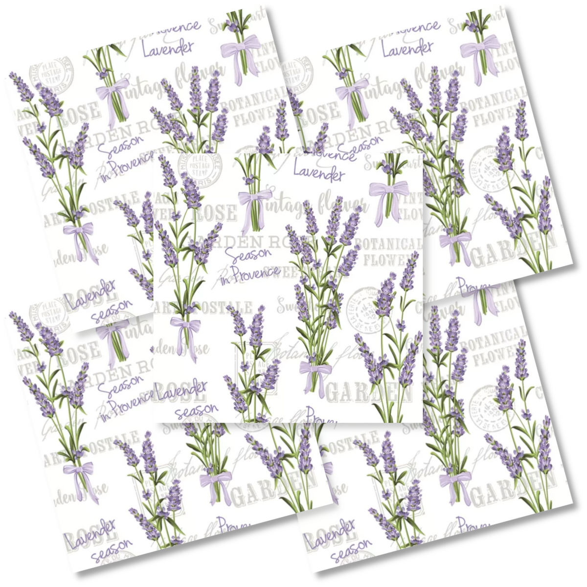 Decoupage Napkin - (DN-8121) - Lavender Season in Provence - Set of 5
