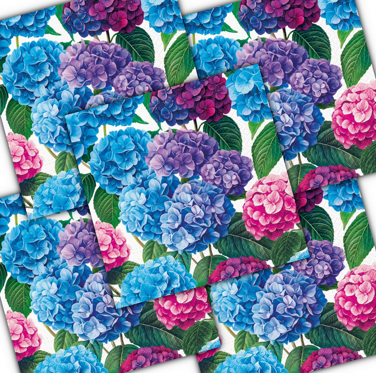 Decoupage Napkin - (DN-8134) - Hydrangea Bloom - Set of 5