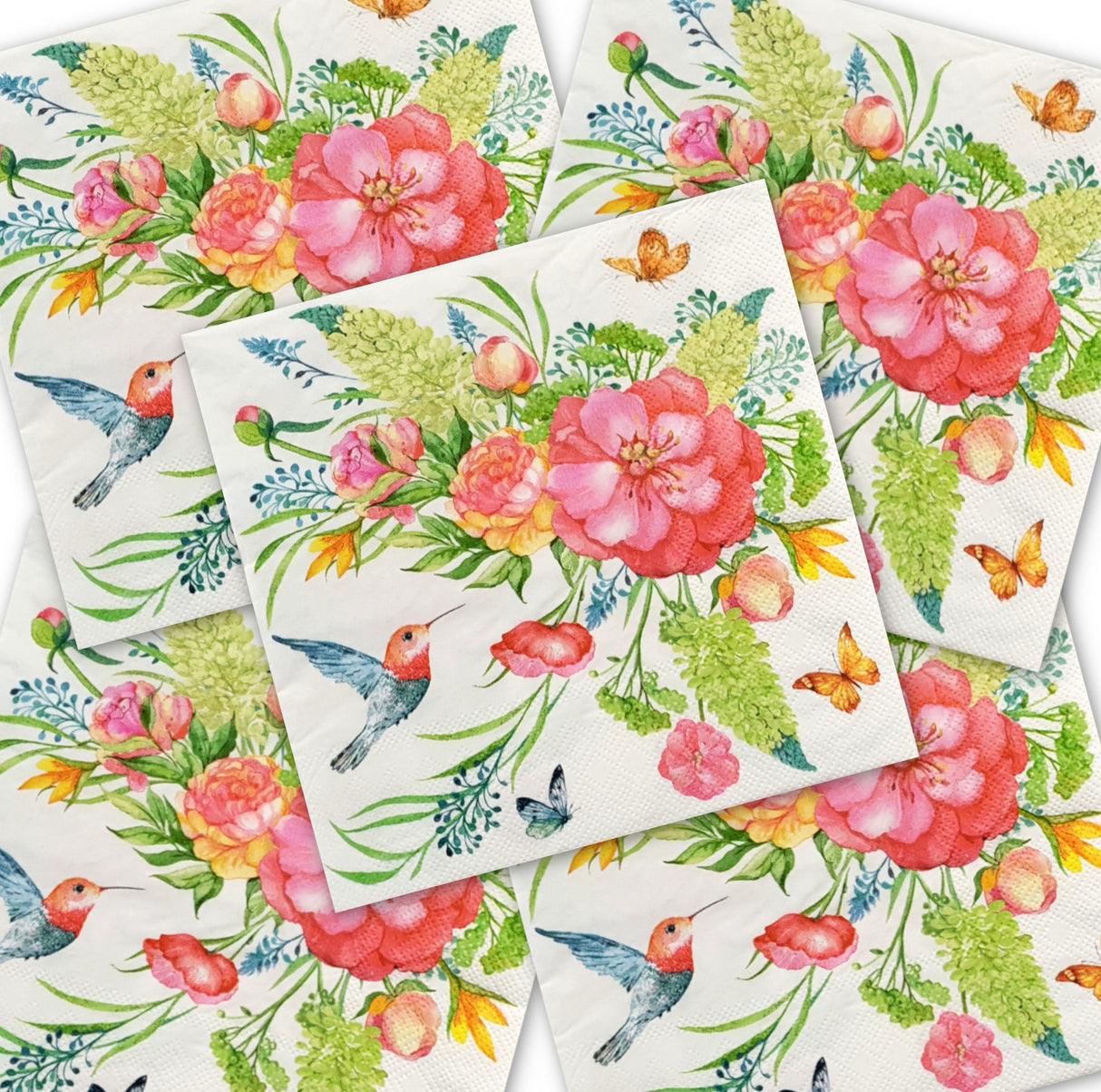 Decoupage Napkin - (DN-8142) - Tropical Garden - Set of 5
