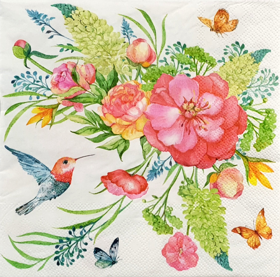 Decoupage Napkin - (DN-8142) - Tropical Garden - Set of 5