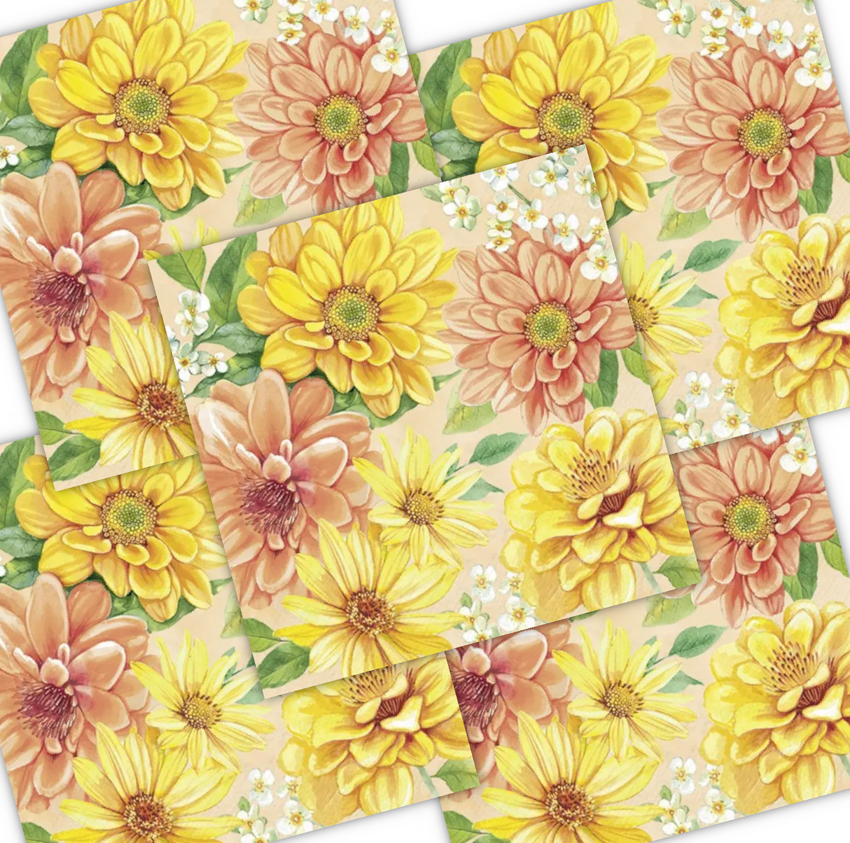 Decoupage Napkin - (DN-8144) - Hello Sunshine - Apricot - Set of 5