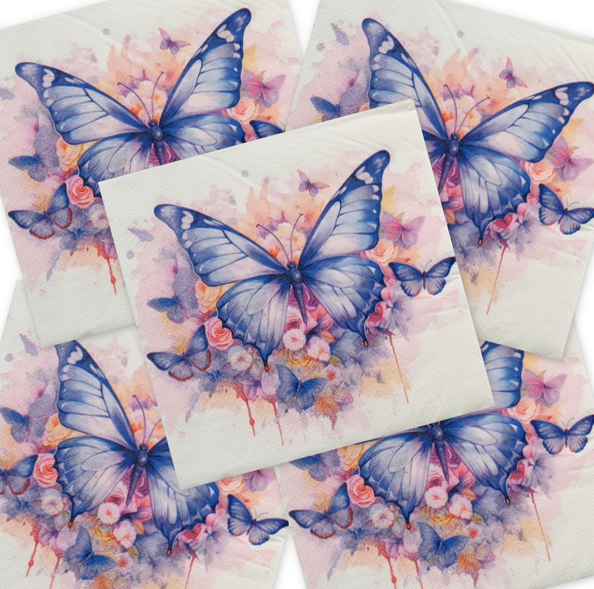 Decoupage Napkin - (DN-8145) - Butterfly Cluster - Set of 5