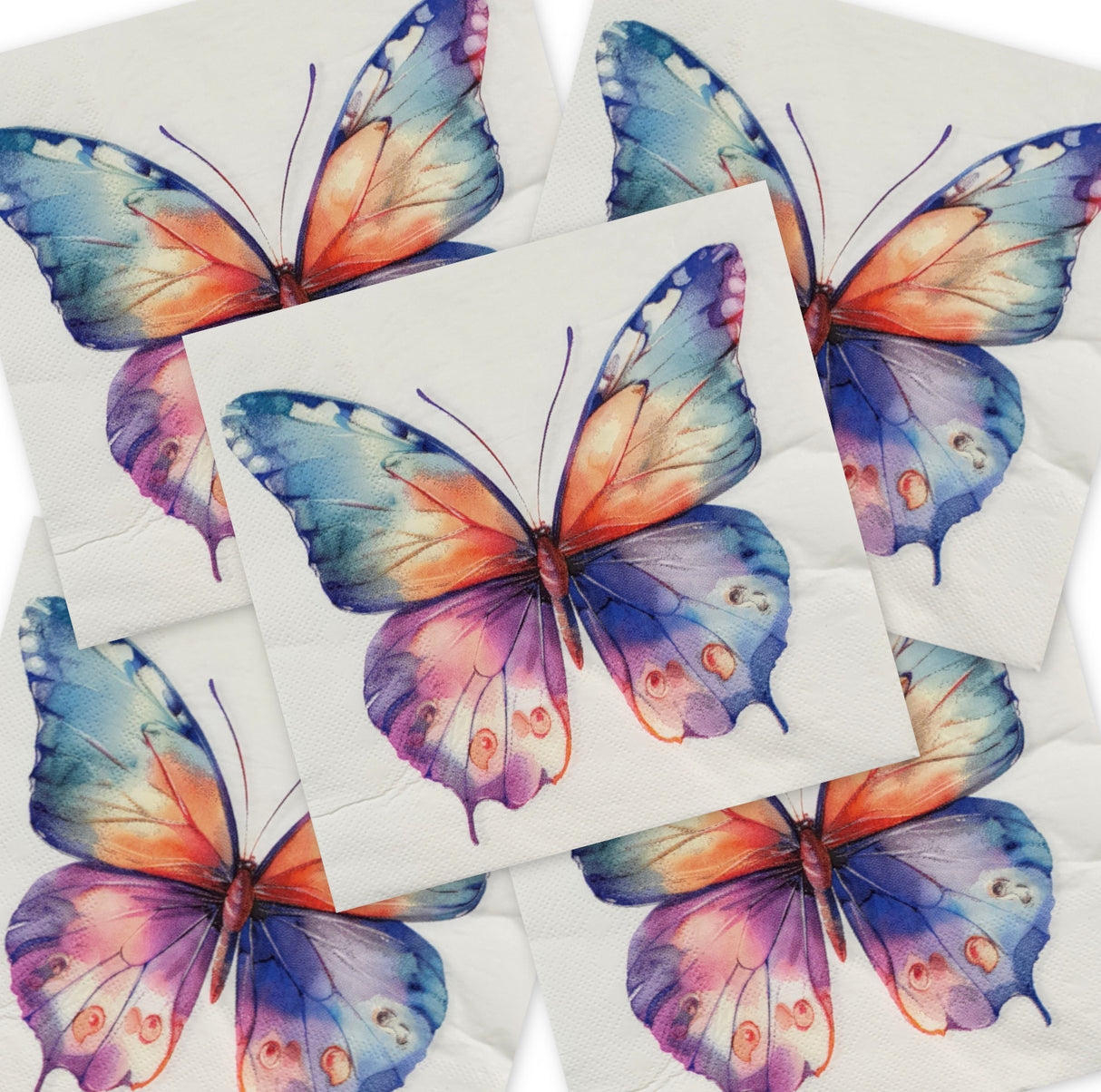Decoupage Napkin - (DN-8147) - Big Butterfly - Set of 5