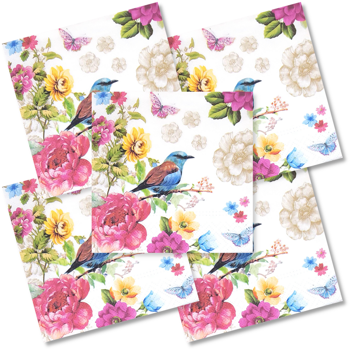 Decoupage Napkin - (DN-8174) - Bird of Paradise - Set of 5