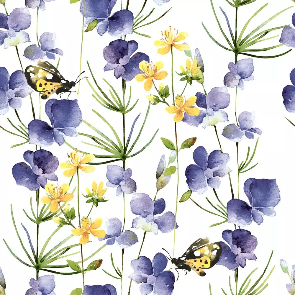 Decoupage Napkin - (DN-8196) - Blue Blossoms - Cocktail