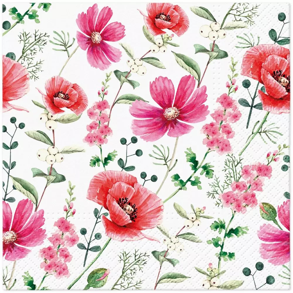 Decoupage Napkin - (DN-8210) - Raspberry Flower