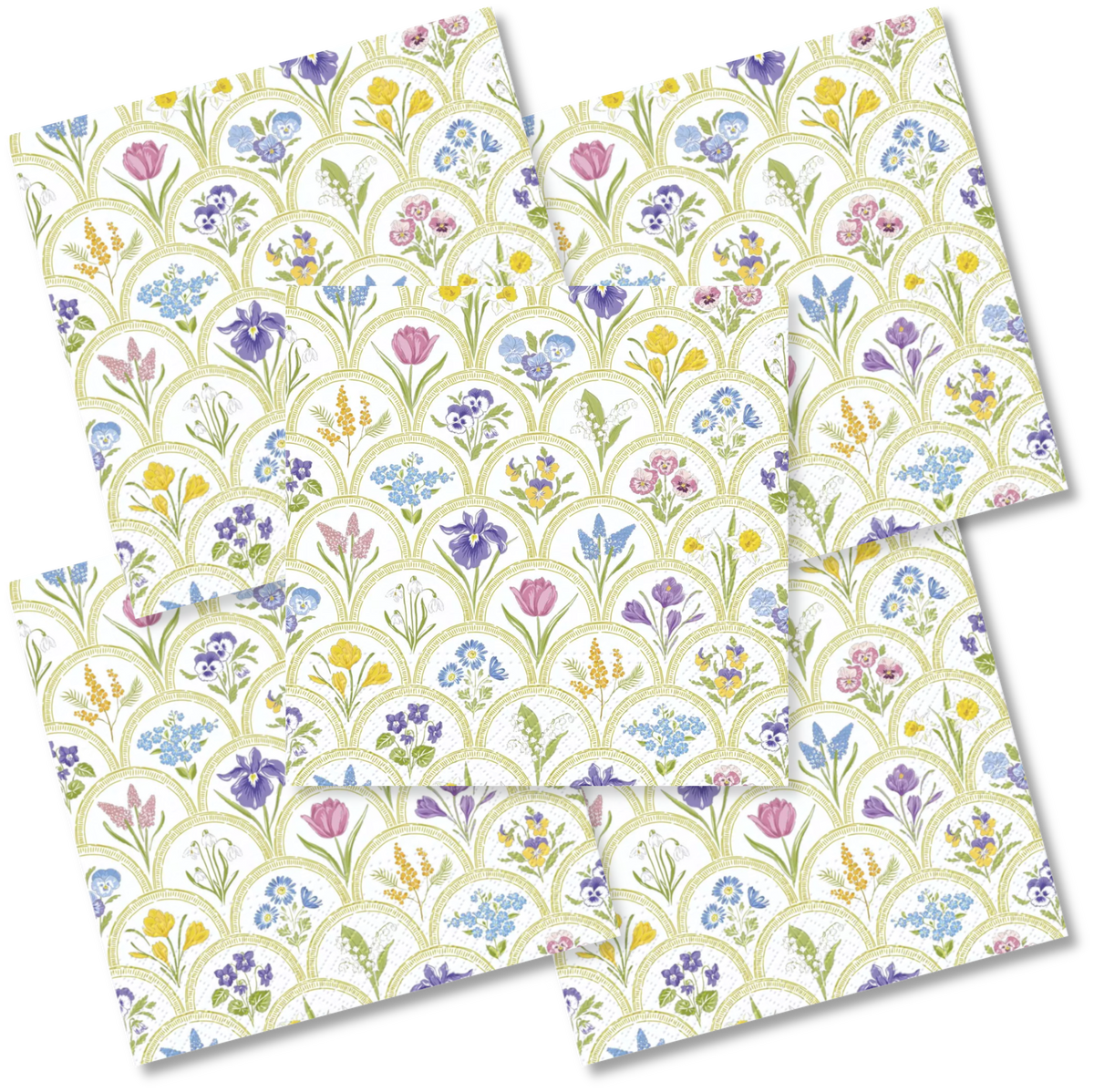 Decoupage Napkin - (DN-8231) - Garden Medallion Print - Set of 5