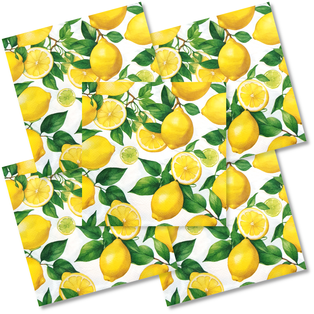 Decoupage Napkin - (DN-8256) - Lemons - Set of 5