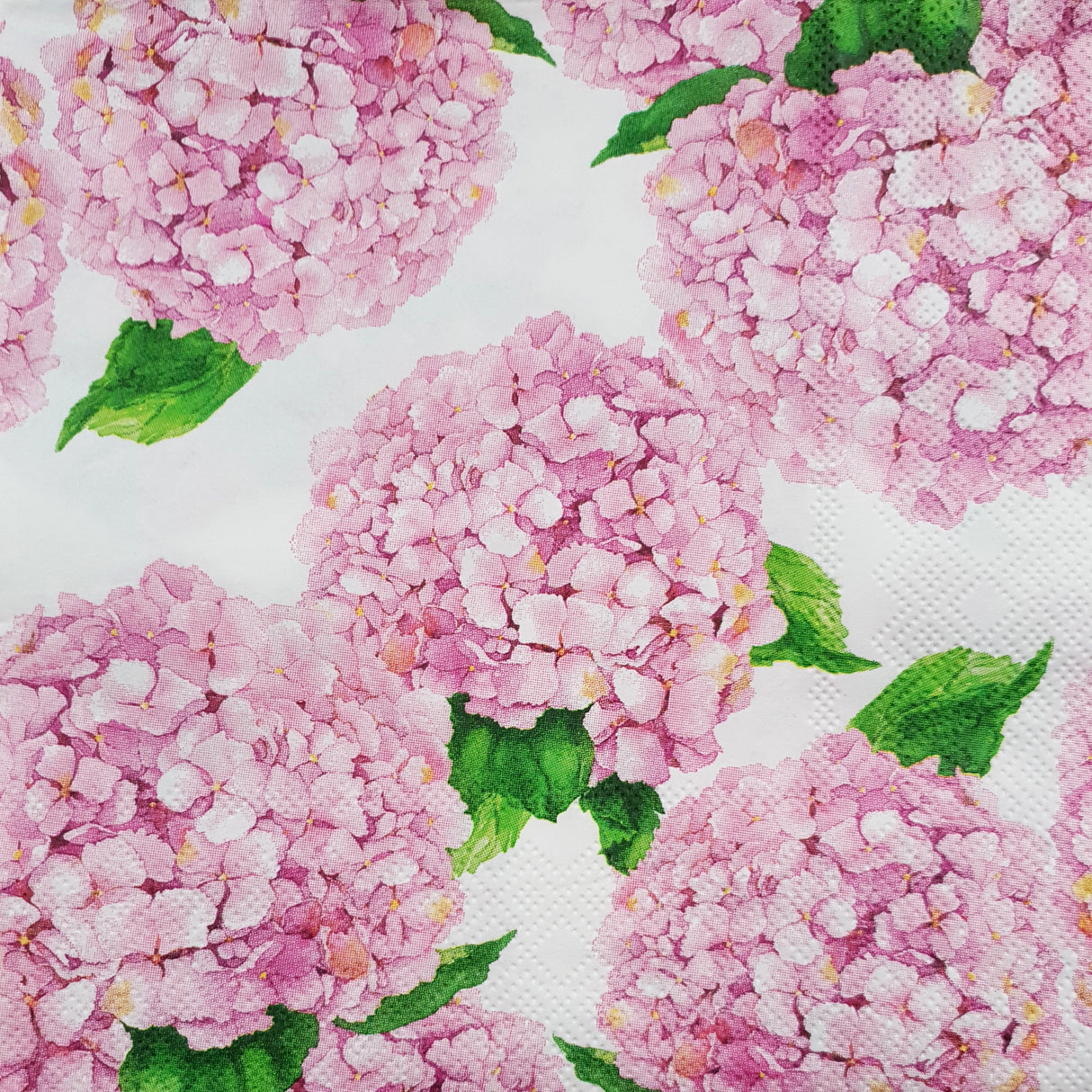 Decoupage Napkin - (DN-8262) - Pink Hydrangea - Set of 5