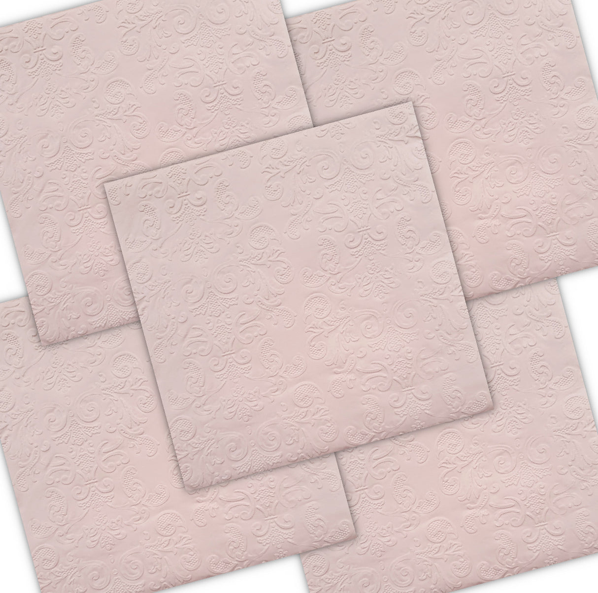 Decoupage Napkin - (DN-8301) - Embossed - Pink - Set of 5