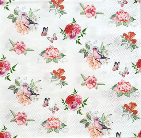 Decoupage Napkin - (DN-8356) - Charlotte white - Set of 5