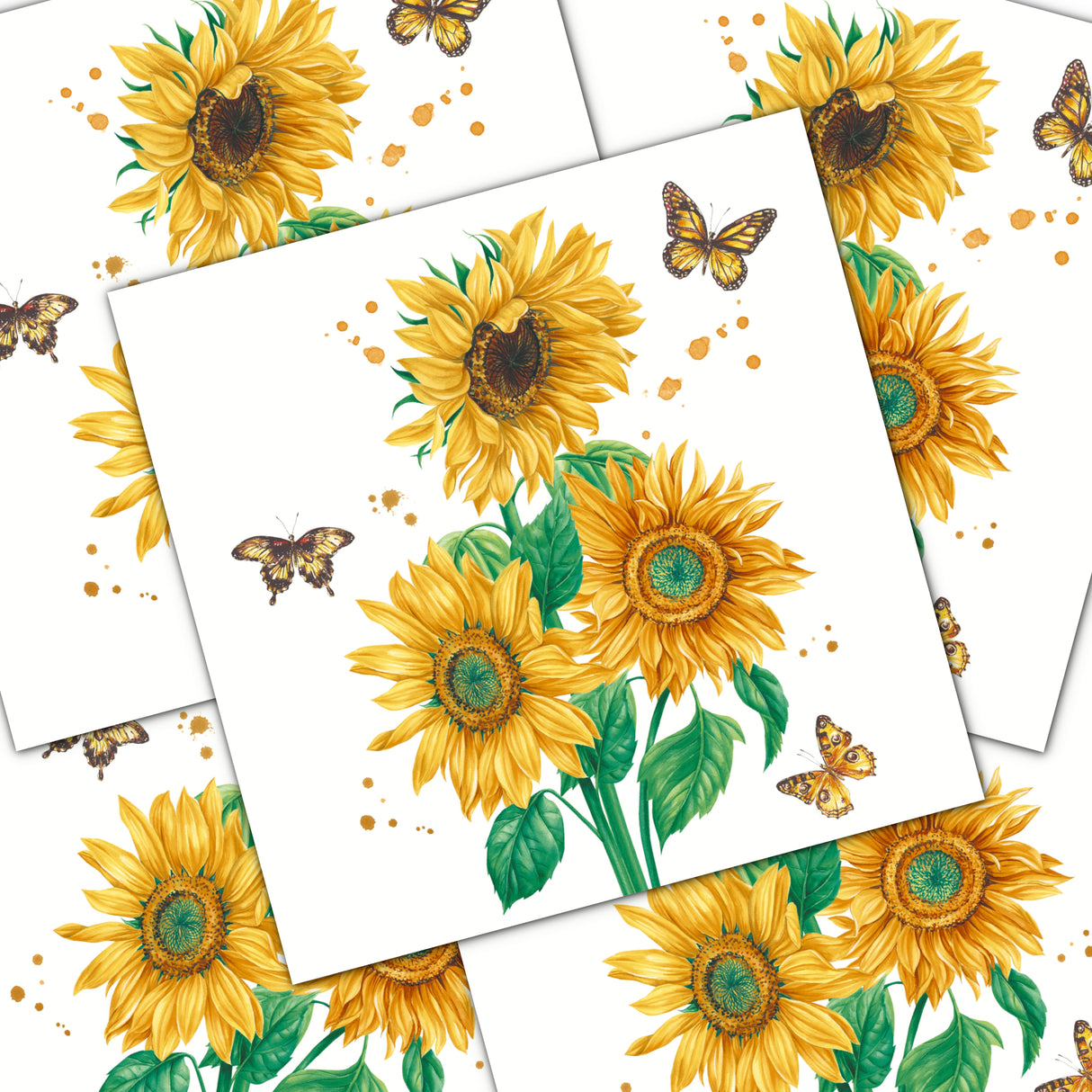 Decoupage Napkin - (DN-8382) - Sunshine Bloom - Set of 5
