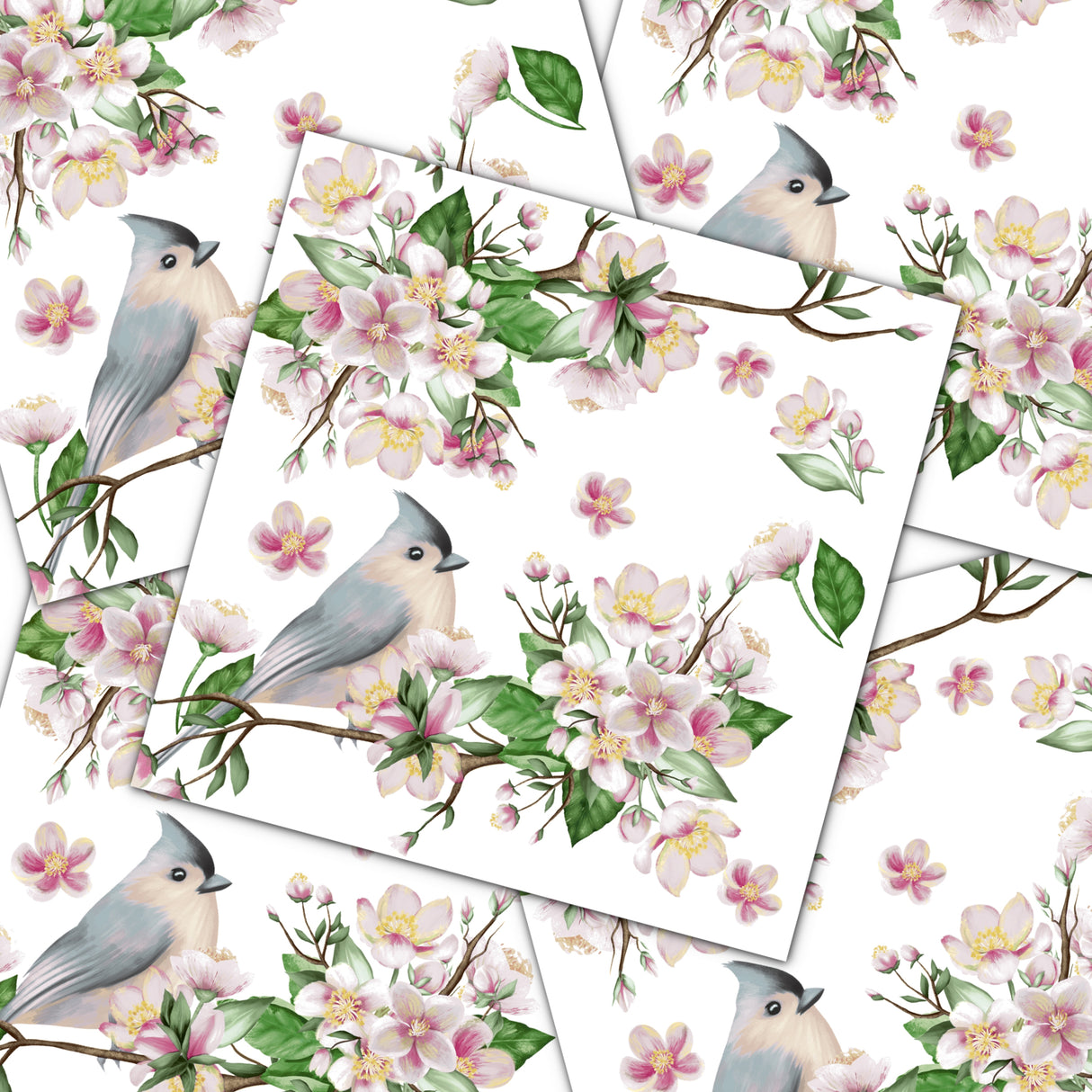 Decoupage Napkin - (DN-8384) - Bird Lyrics - Set of 5