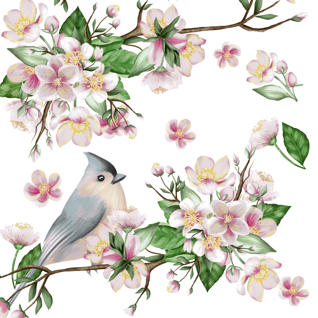 Decoupage Napkin - (DN-8384) - Bird Lyrics - Set of 5