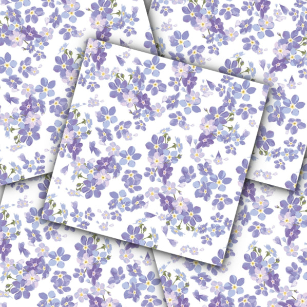 Decoupage Napkin - (DN-8410) - Delicate Forget-Me-Nots - Set of 5