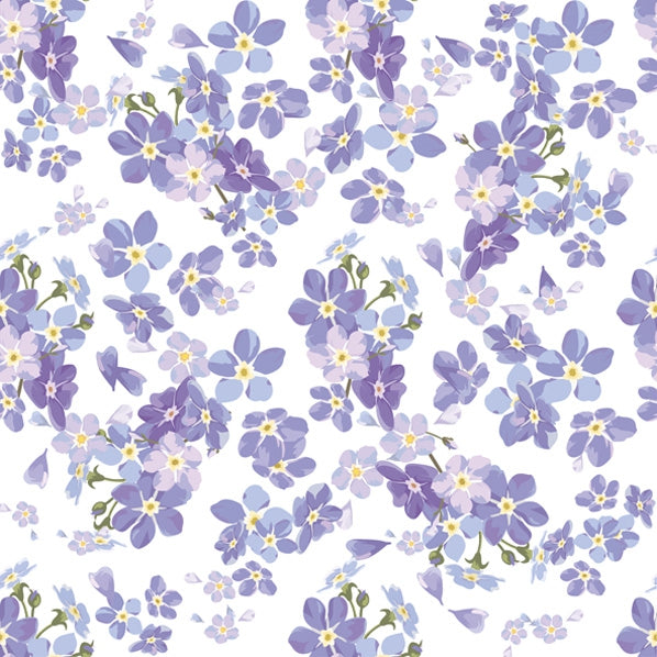 Decoupage Napkin - (DN-8410) - Delicate Forget-Me-Nots - Set of 5