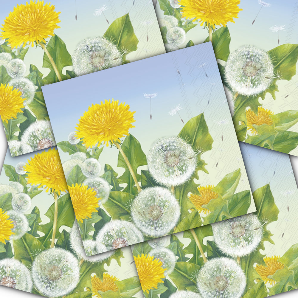 Decoupage Napkin - (DN-8508) - Dandelion Meadow - Set of 5