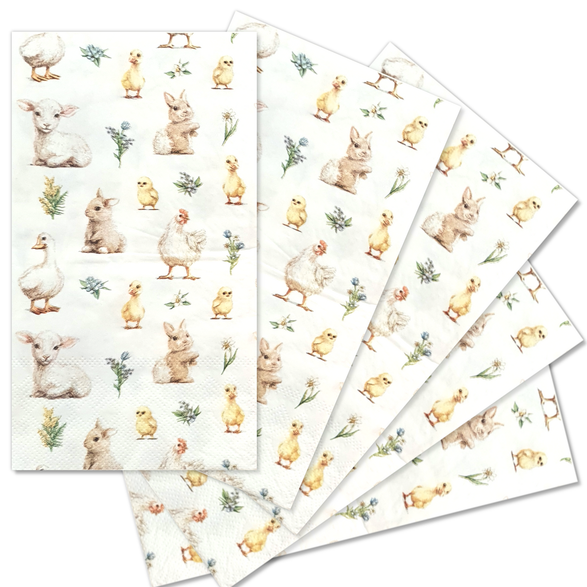 Decoupage Napkin - (DN-8567) - Little Animals - Buffet - Set of 5
