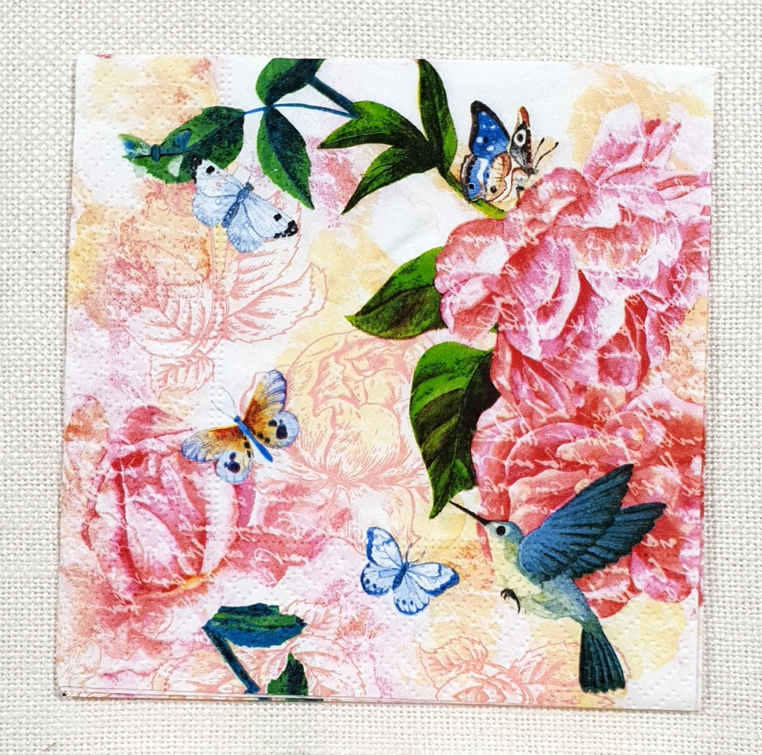 Decoupage Napkin - (DN-8596) - Lovely Spring - Cocktail - Set of 5