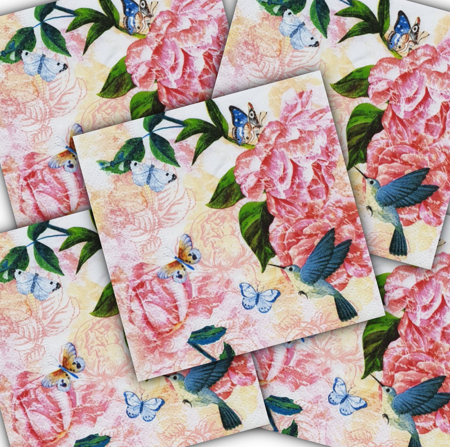 Decoupage Napkin - (DN-8596) - Lovely Spring - Cocktail - Set of 5