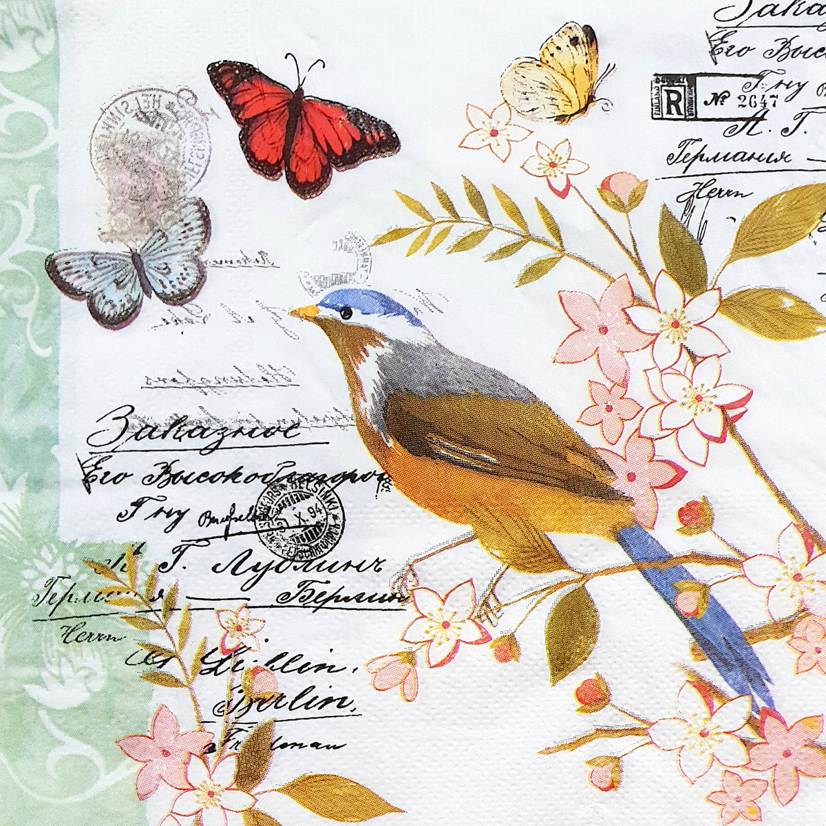 Decoupage Napkin - (DN-8603) - Spring Bird - Set of 5
