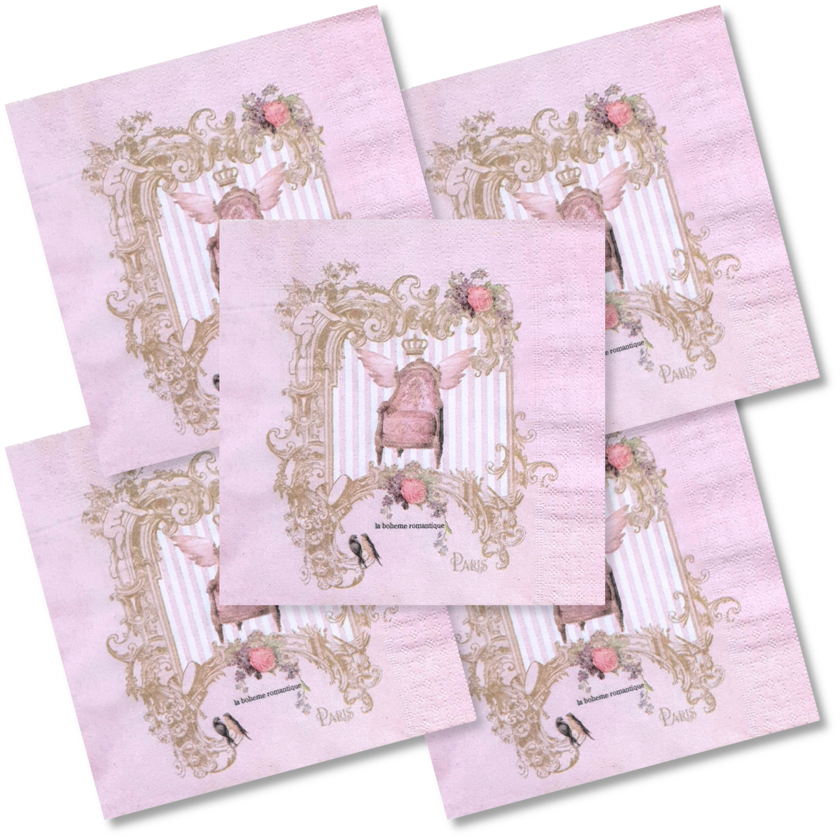 Decoupage Napkin - (DN-8690) - Angel Seat - Set of 5