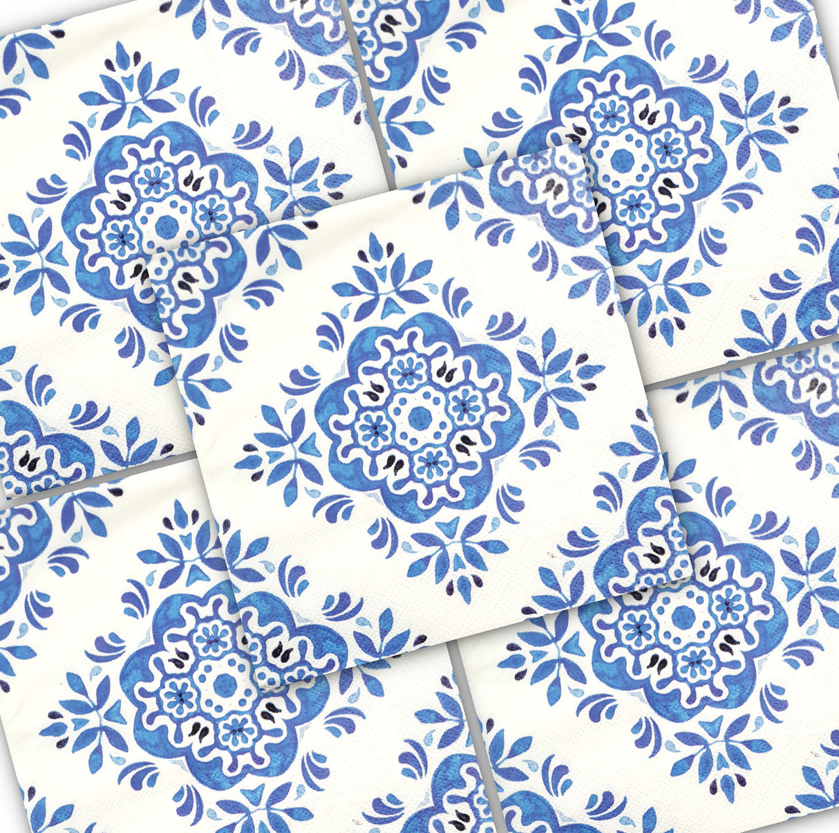 Decoupage Napkin - (DN-8924) - Blue Tile - Set of 5