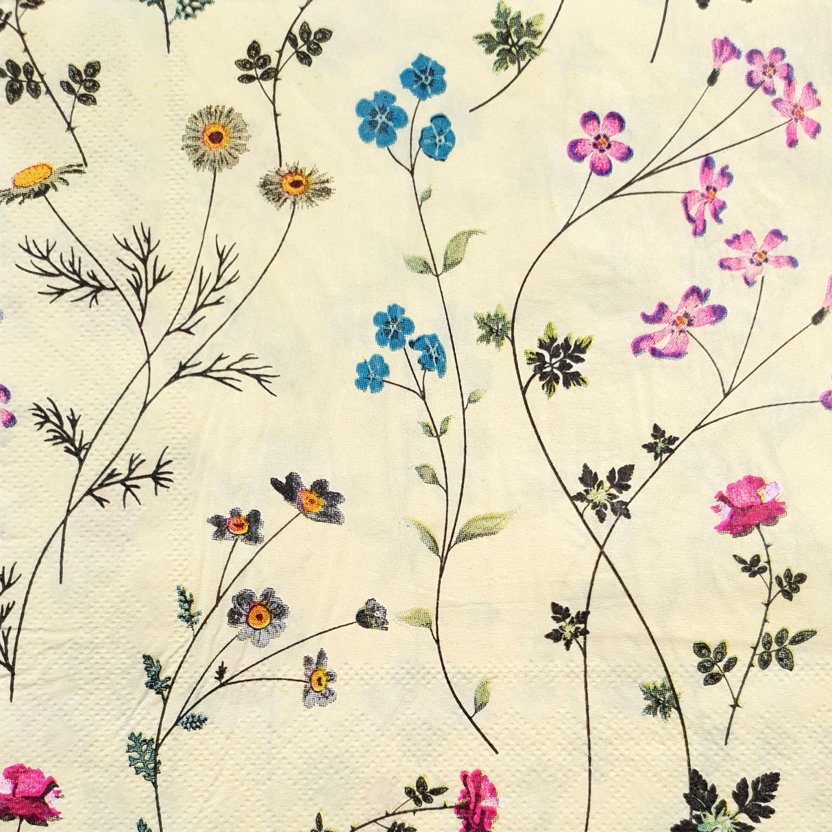 Decoupage Napkin - (DN-8979) - Flower Sprigs - Set of 5