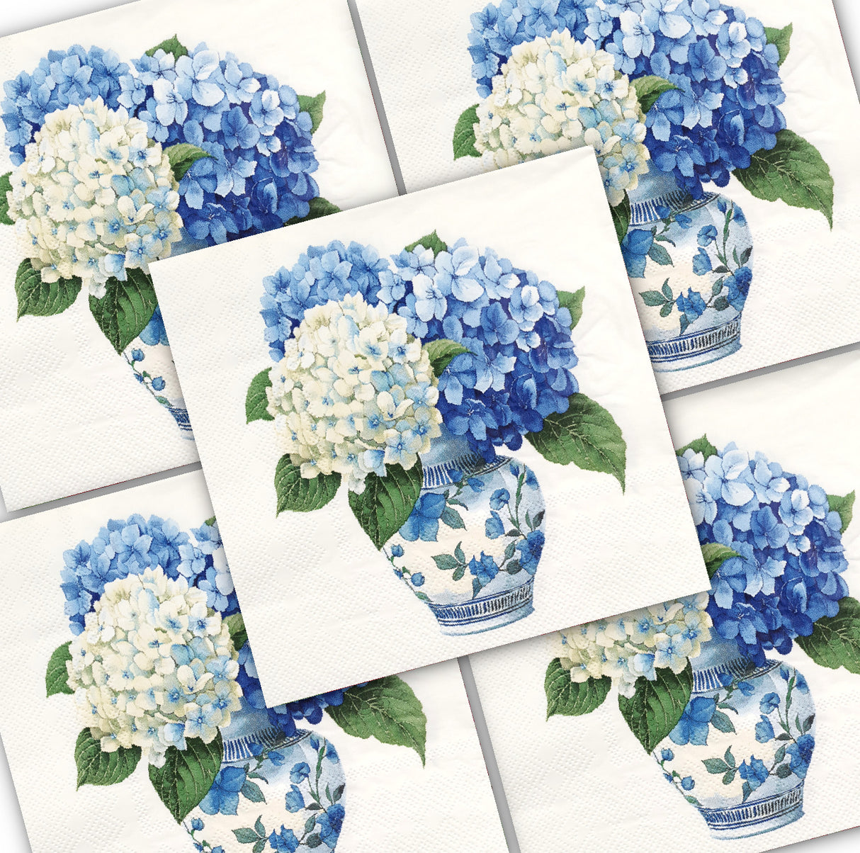 Decoupage Napkin - (DN-8991) - Hydrangeas - Set of 5