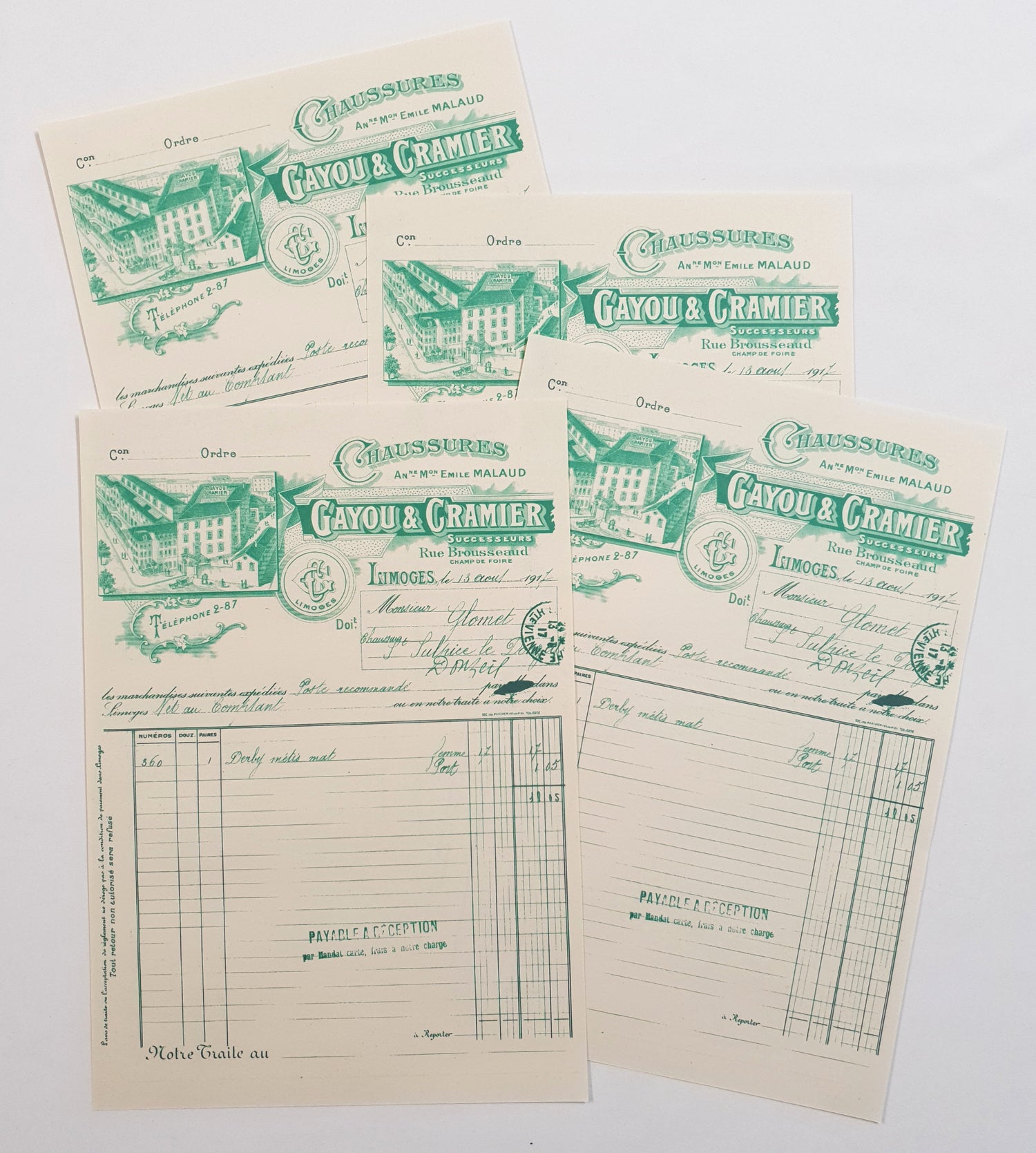 Faux Vintage Invoice Pack - 9015