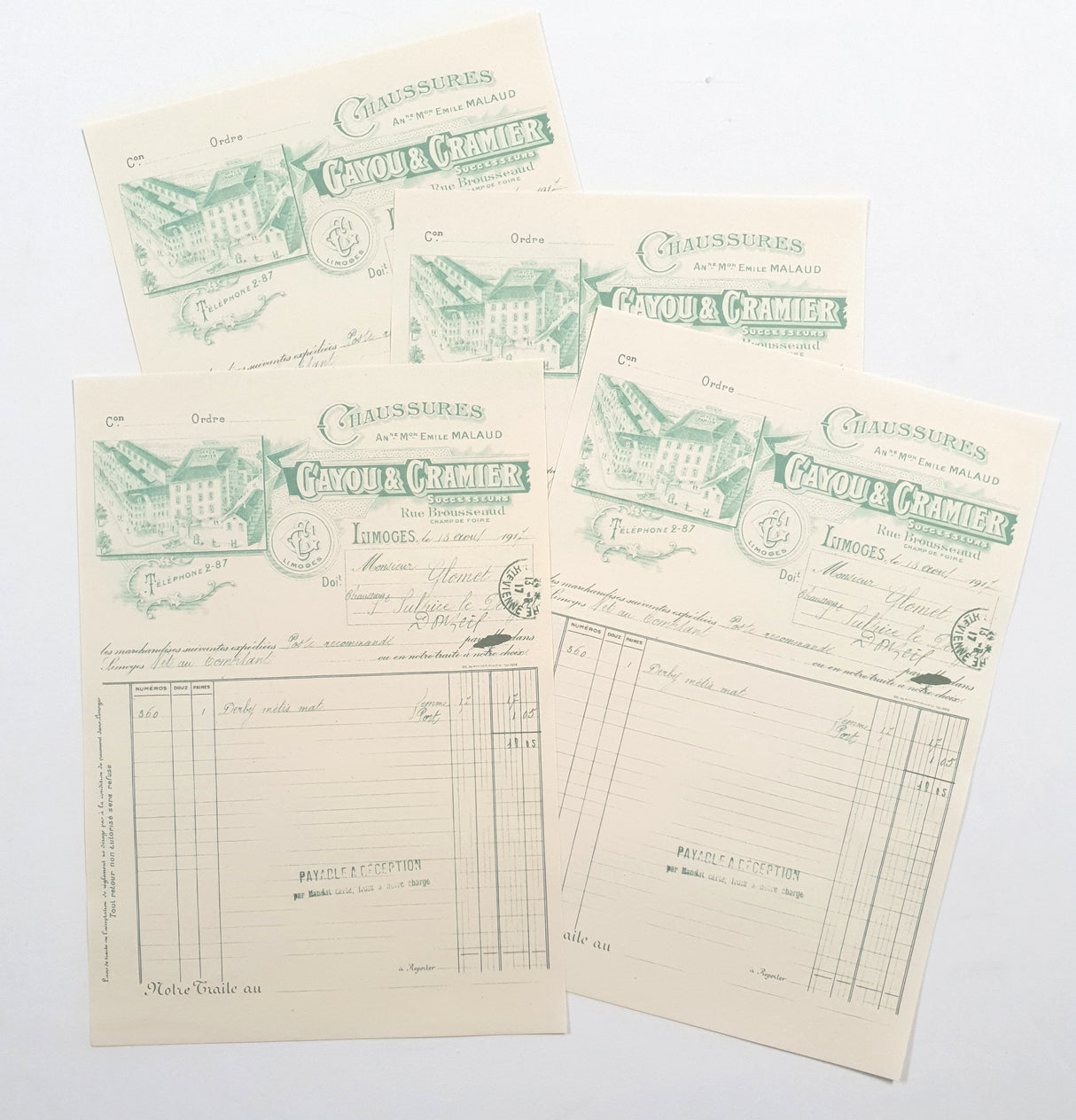 Faux Vintage Invoice Pack - 9015