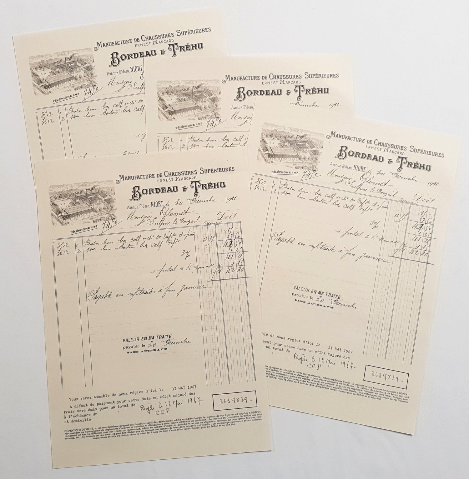 Faux Vintage Invoice Pack - 9022
