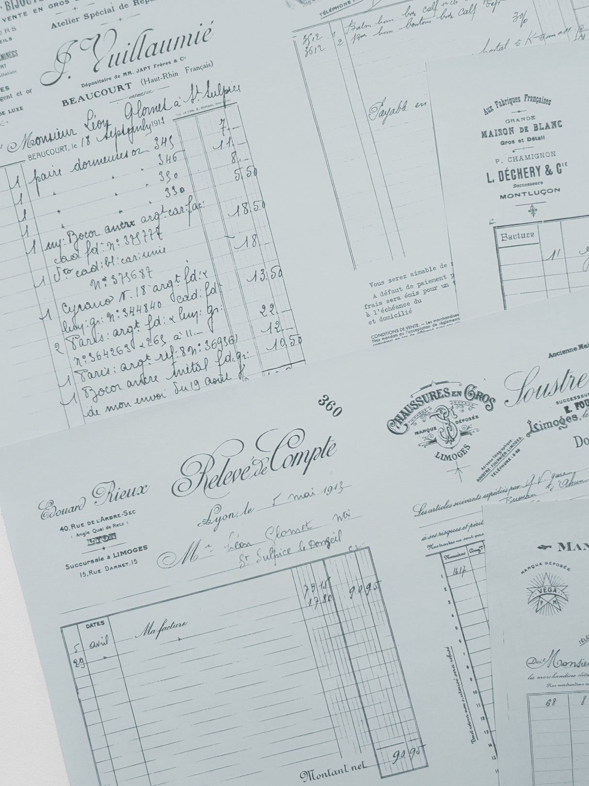 Faux Vintage Invoice Pack - 9037