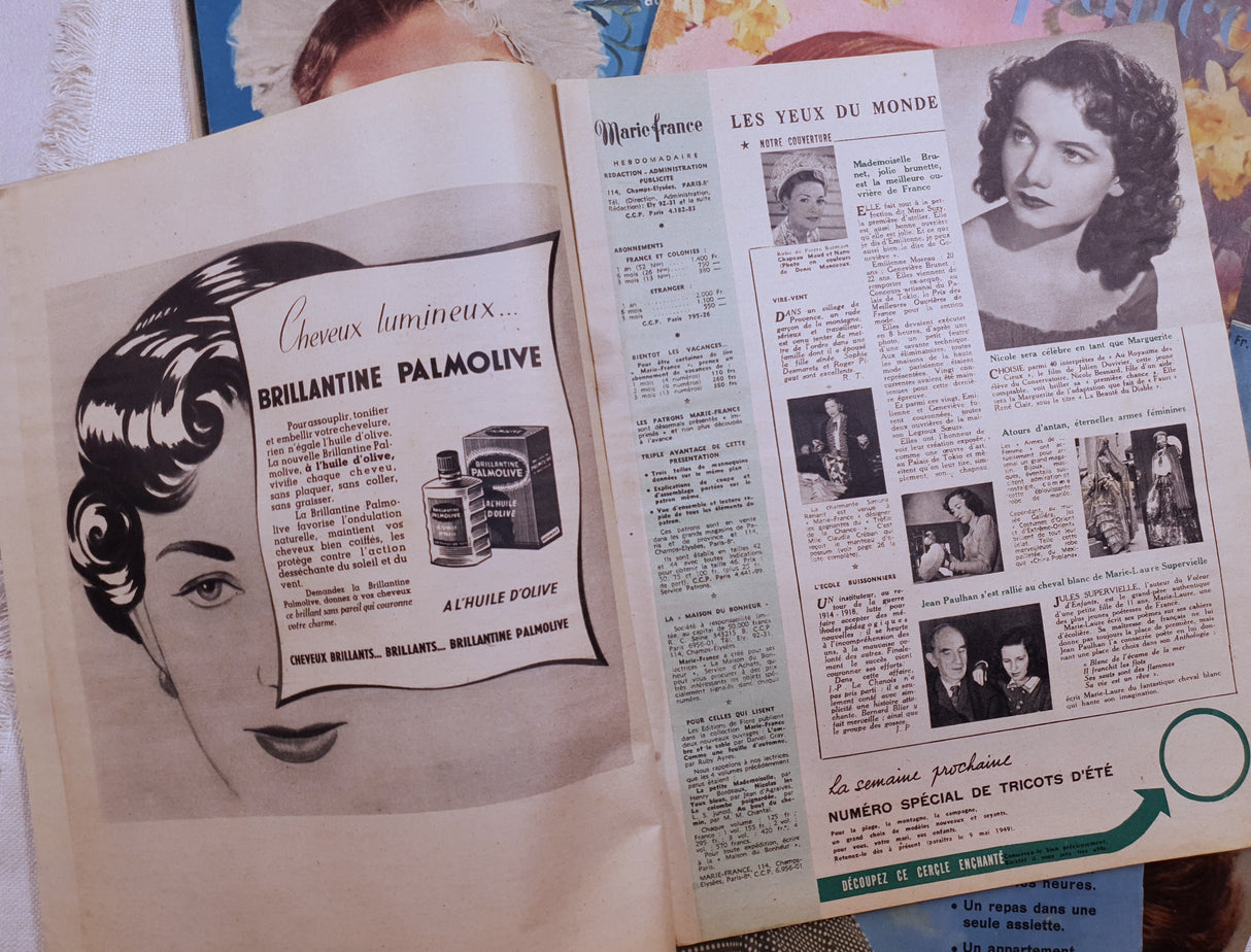 Authentic Vintage 1948 French Magazine - Picked at Random