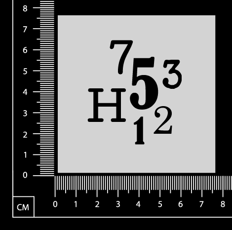 AlphaNumeric Cluster - Stencil - 75mm x 75mm