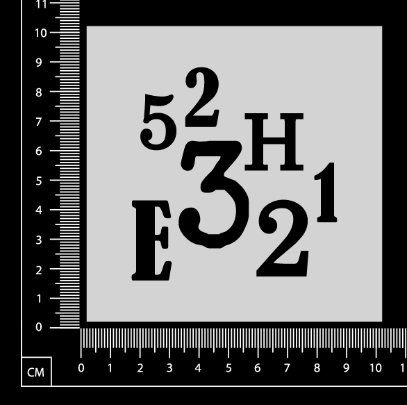 AlphaNumeric Cluster Mix - Stencil - 100mm x 100mm