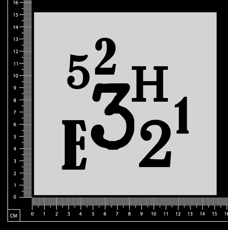 AlphaNumeric Cluster Mix - Stencil - 150mm x 150mm