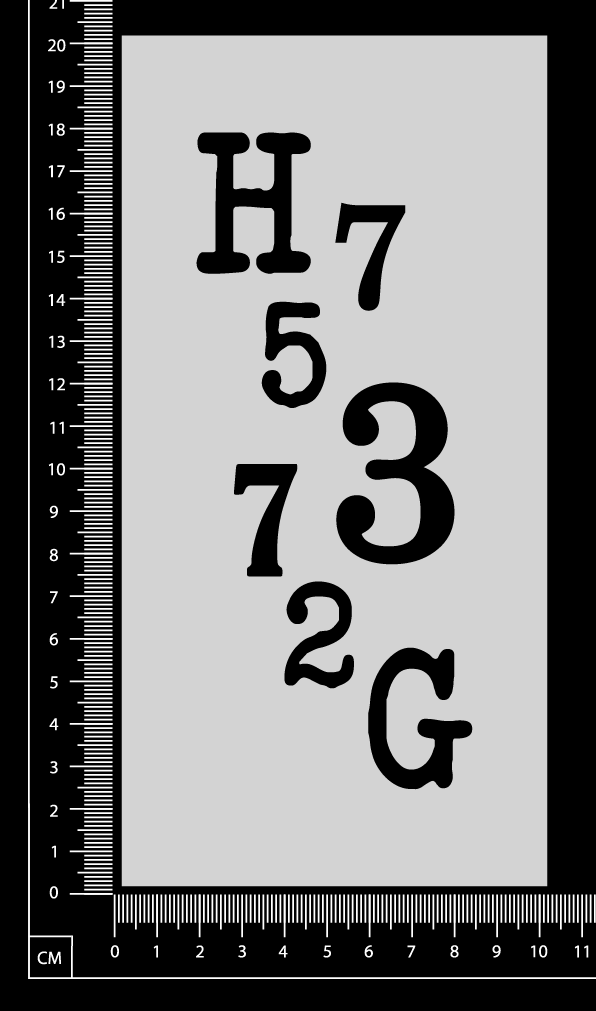 AlphaNumeric Jumble - Stencil - 100mm x 200mm