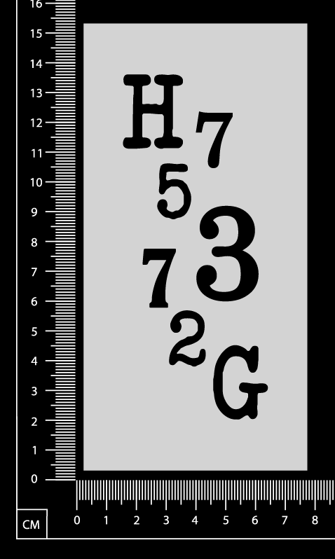 CLEARANCE - AlphaNumeric Jumble - Stencil - 75mm x 150mm