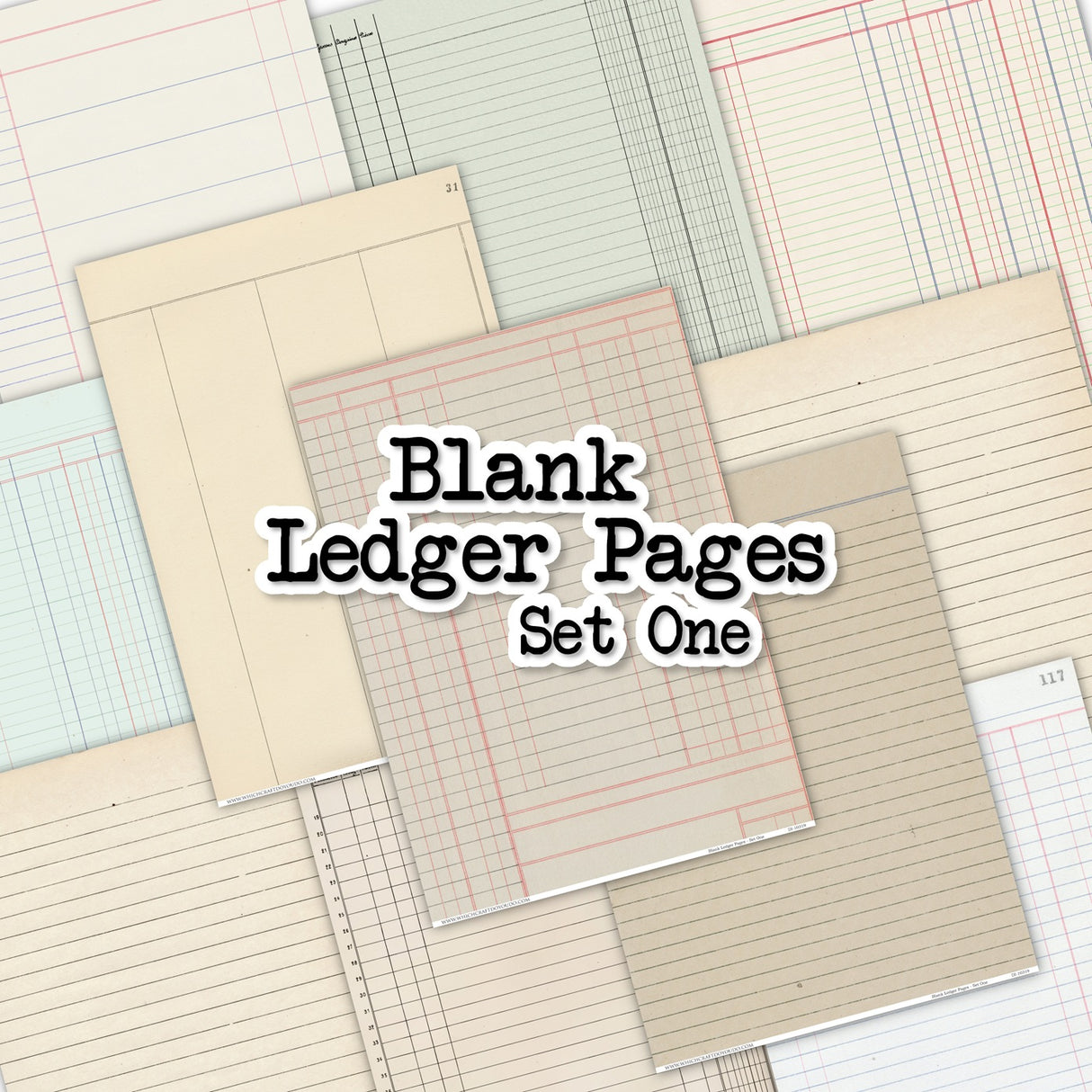 Blank Ledger Pages - Set One - DI-10318 - Digital Download