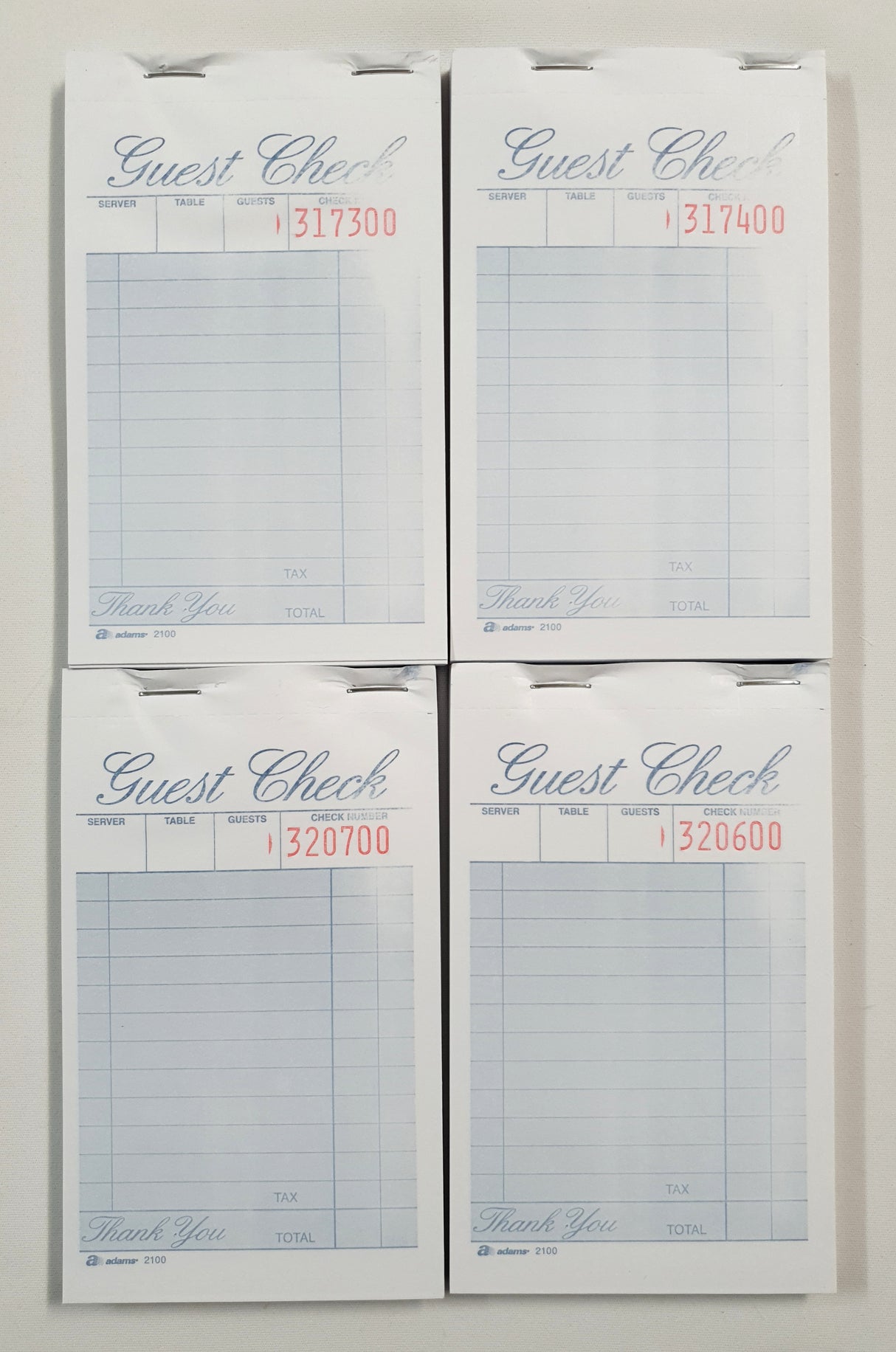 SECONDS QUALITY - Guest Check Ephemera - Blue - Book (100 Sheets)