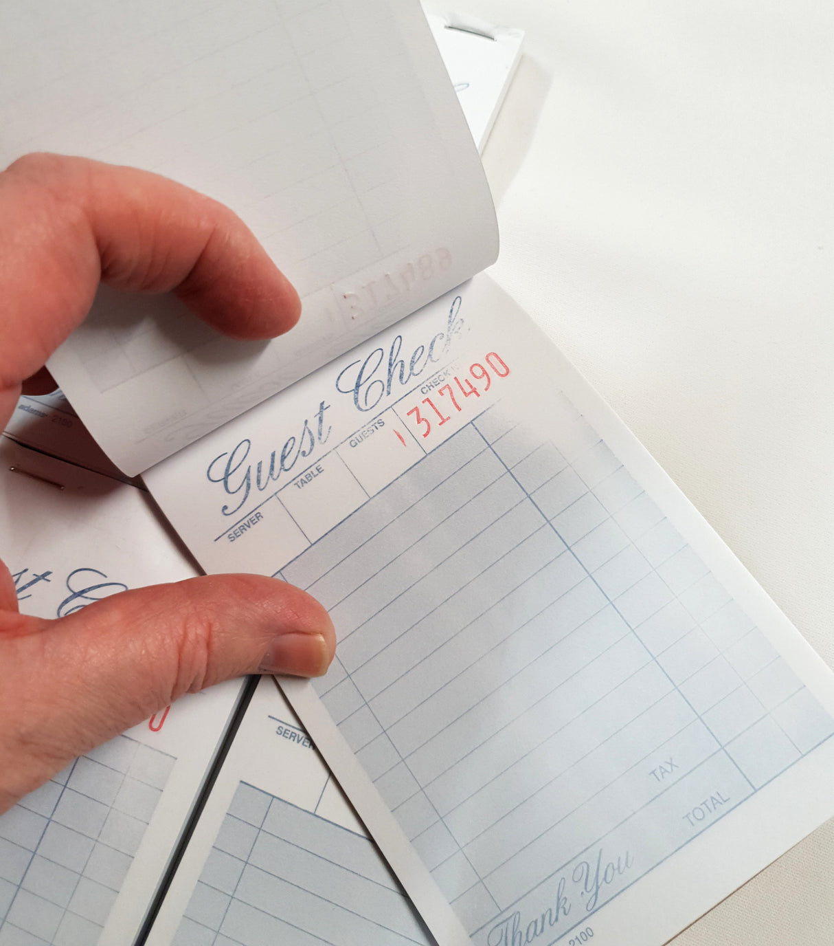 SECONDS QUALITY - Guest Check Ephemera - Blue - Book (100 Sheets)