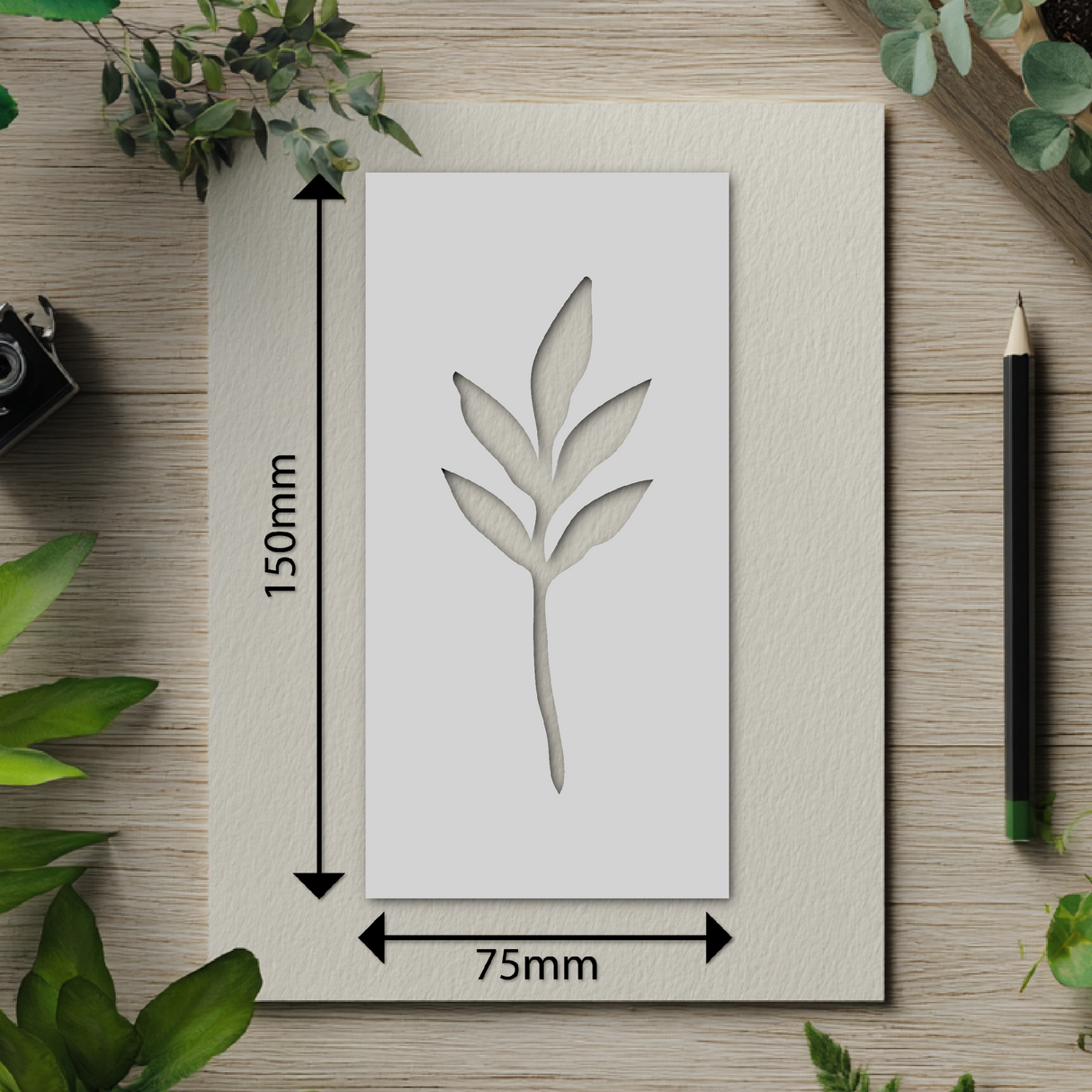 Botanical - Stencil - 75mm x 150mm - AA-M