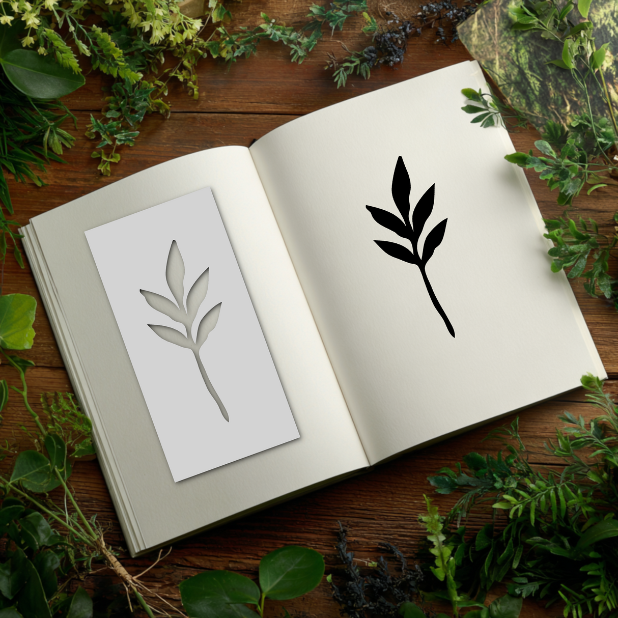 Botanical - Stencil - 75mm x 150mm - AA-M