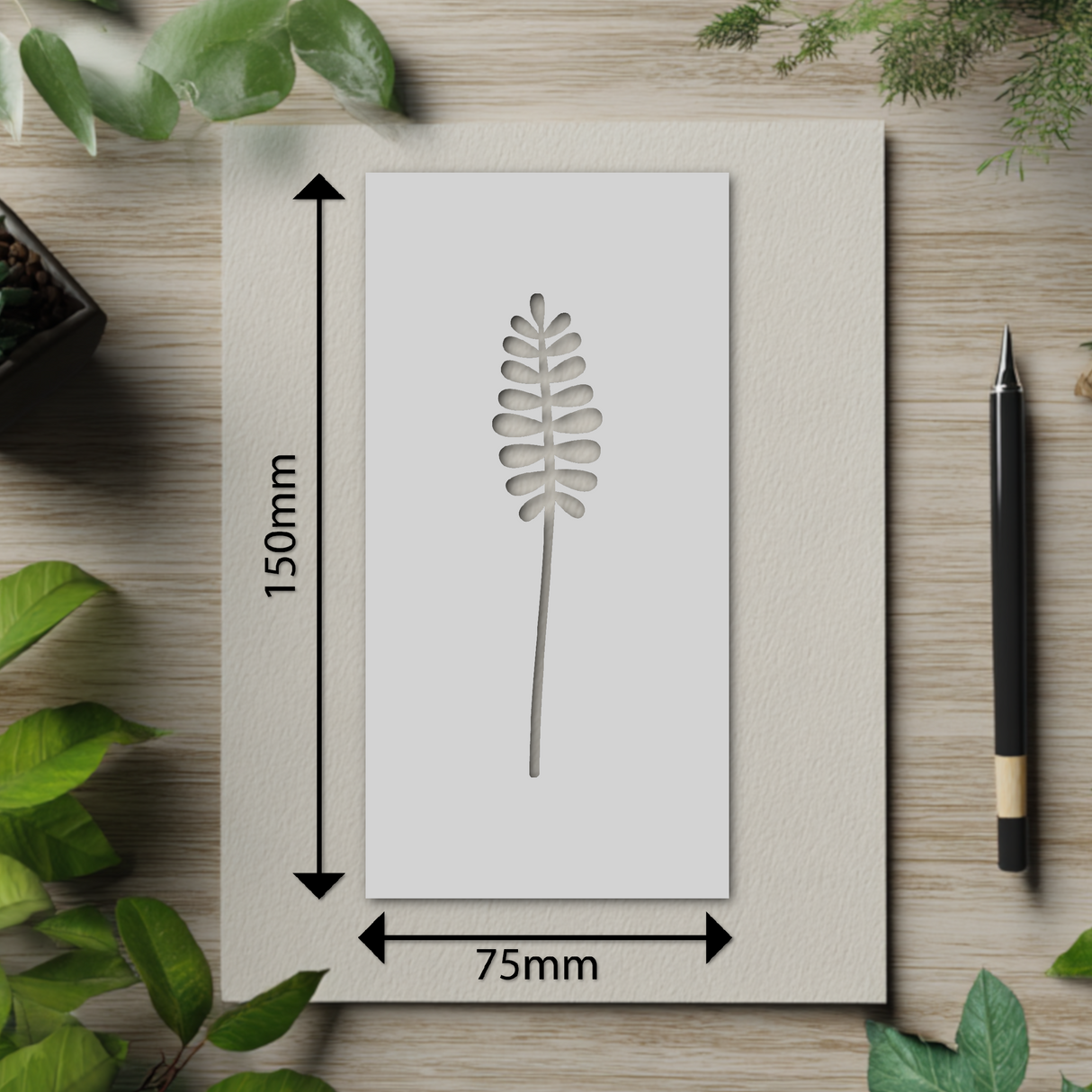 Botanical - Stencil - 75mm x 150mm - AM-M