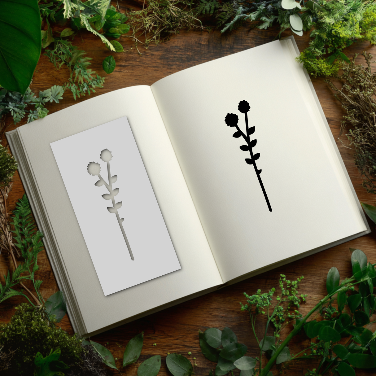 Botanical - Stencil - 75mm x 150mm - AN-M