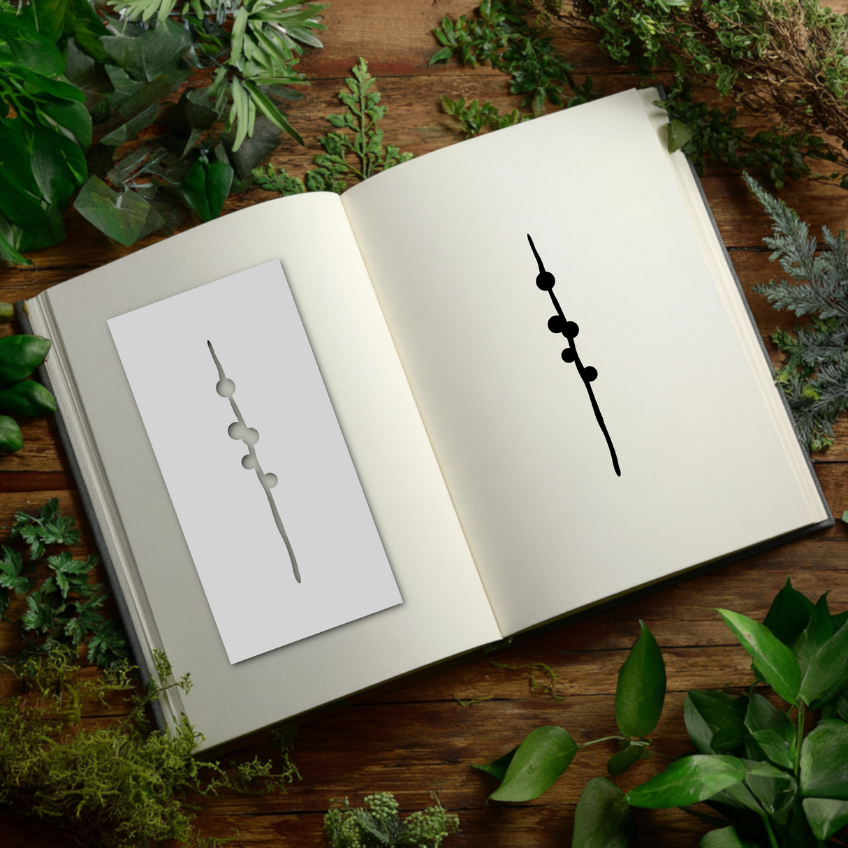 Botanical - Stencil - 75mm x 150mm - AO-M
