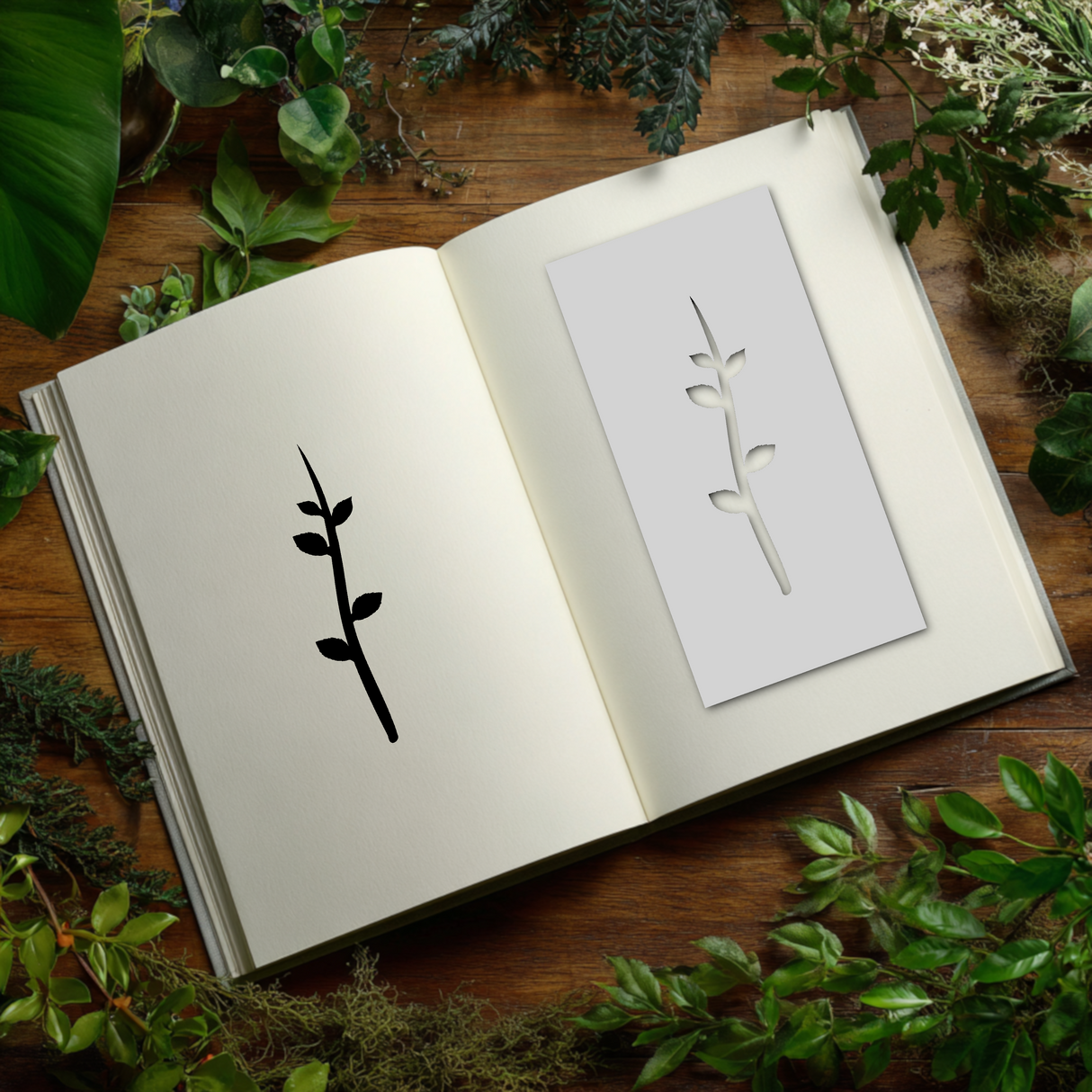Botanical - Stencil - 75mm x 150mm - AS-M