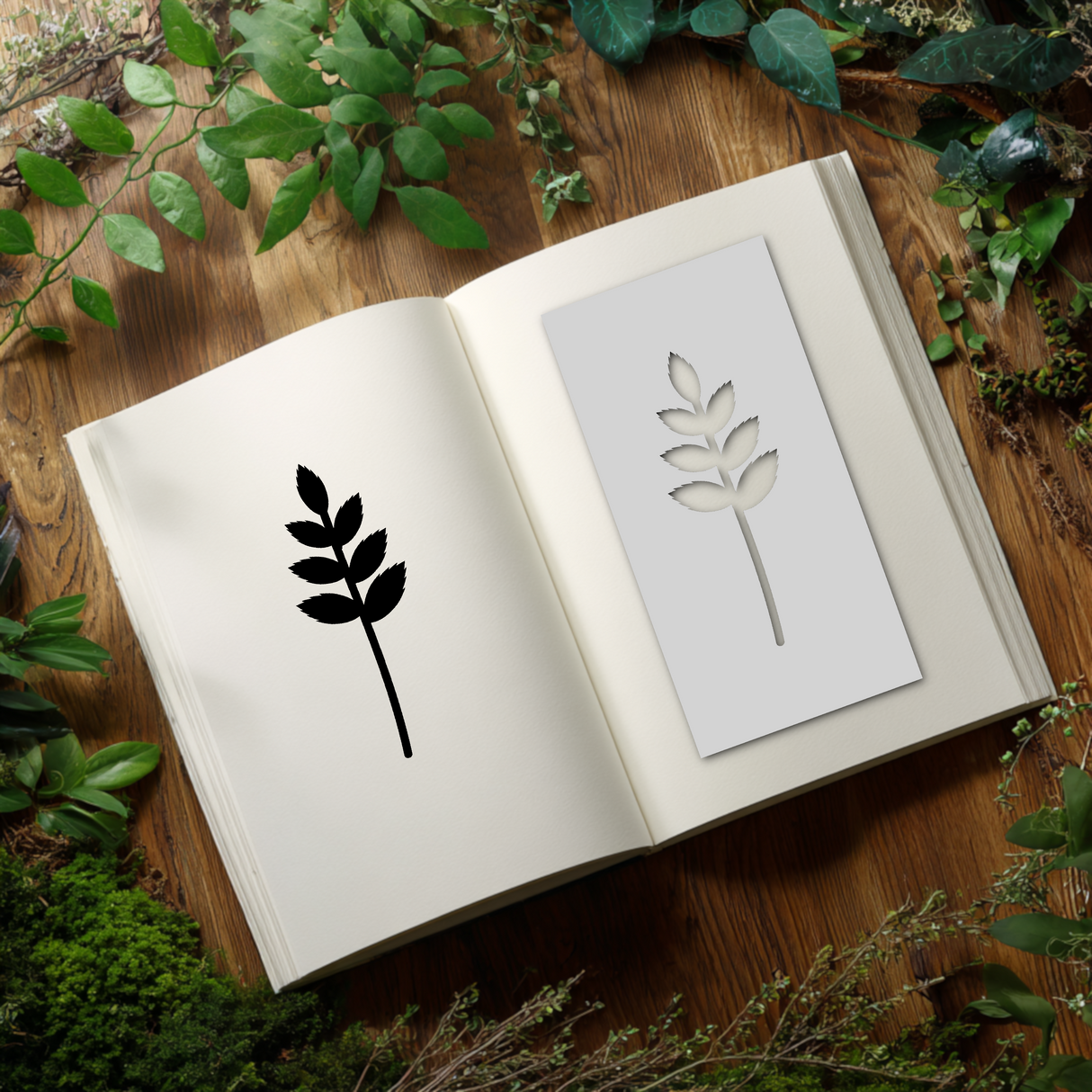 Botanical - Stencil - 75mm x 150mm - AT-M