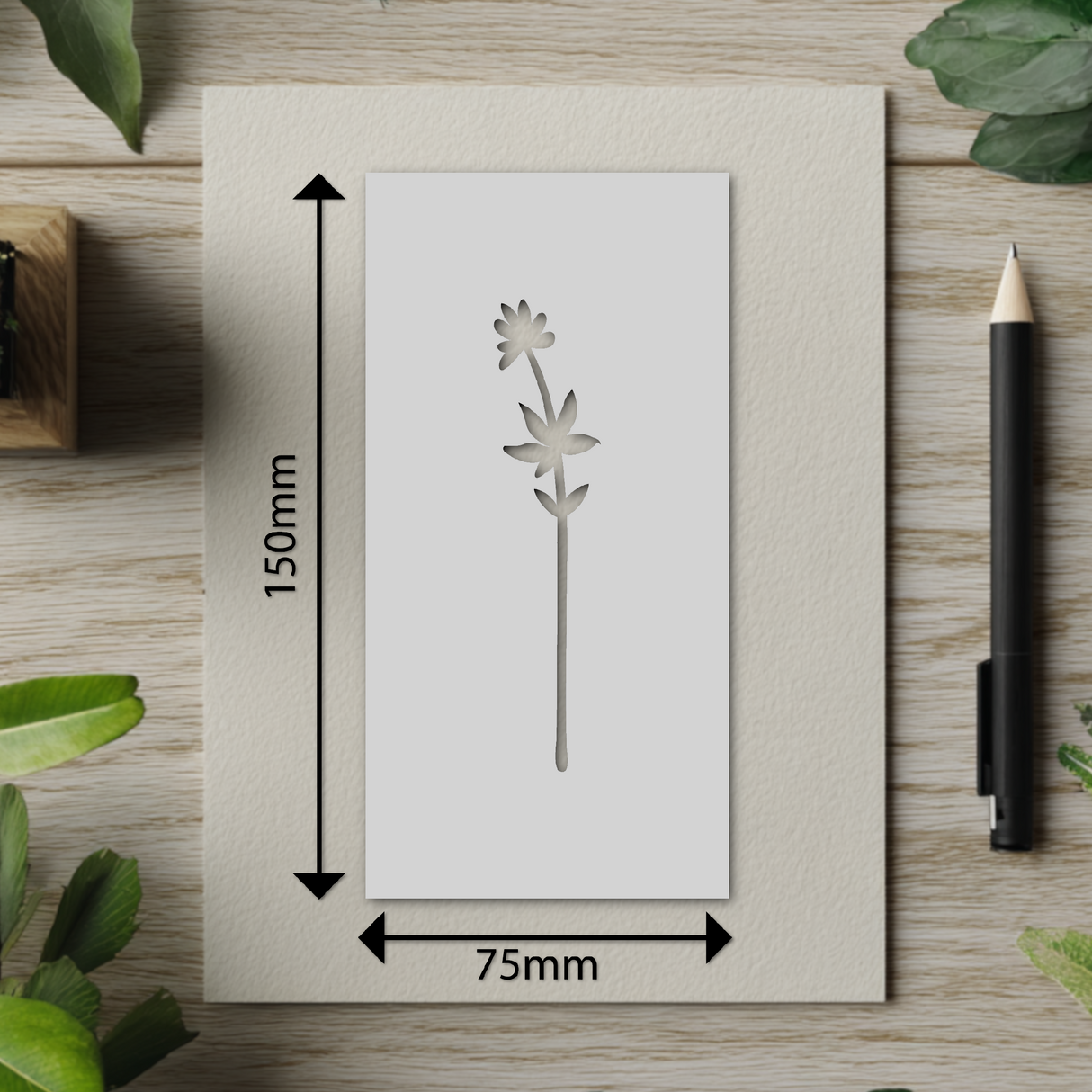 Botanical - Stencil - 75mm x 150mm - AV-M